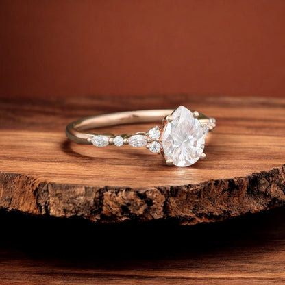 Pear Shaped Lab Grown Diamond Engagement Ring