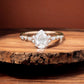 Pear Shaped Lab Grown Diamond Engagement Ring • Rose Gold Marquise Diamond Ring
