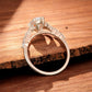 Pear Shaped Lab Grown Diamond Engagement Ring • Rose Gold Marquise Diamond Ring