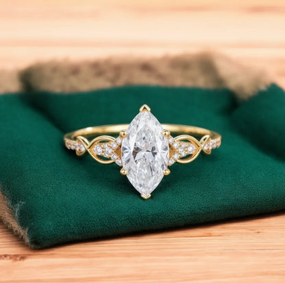 1.60ct Marquise Cut Lab Diamond Engagement Ring