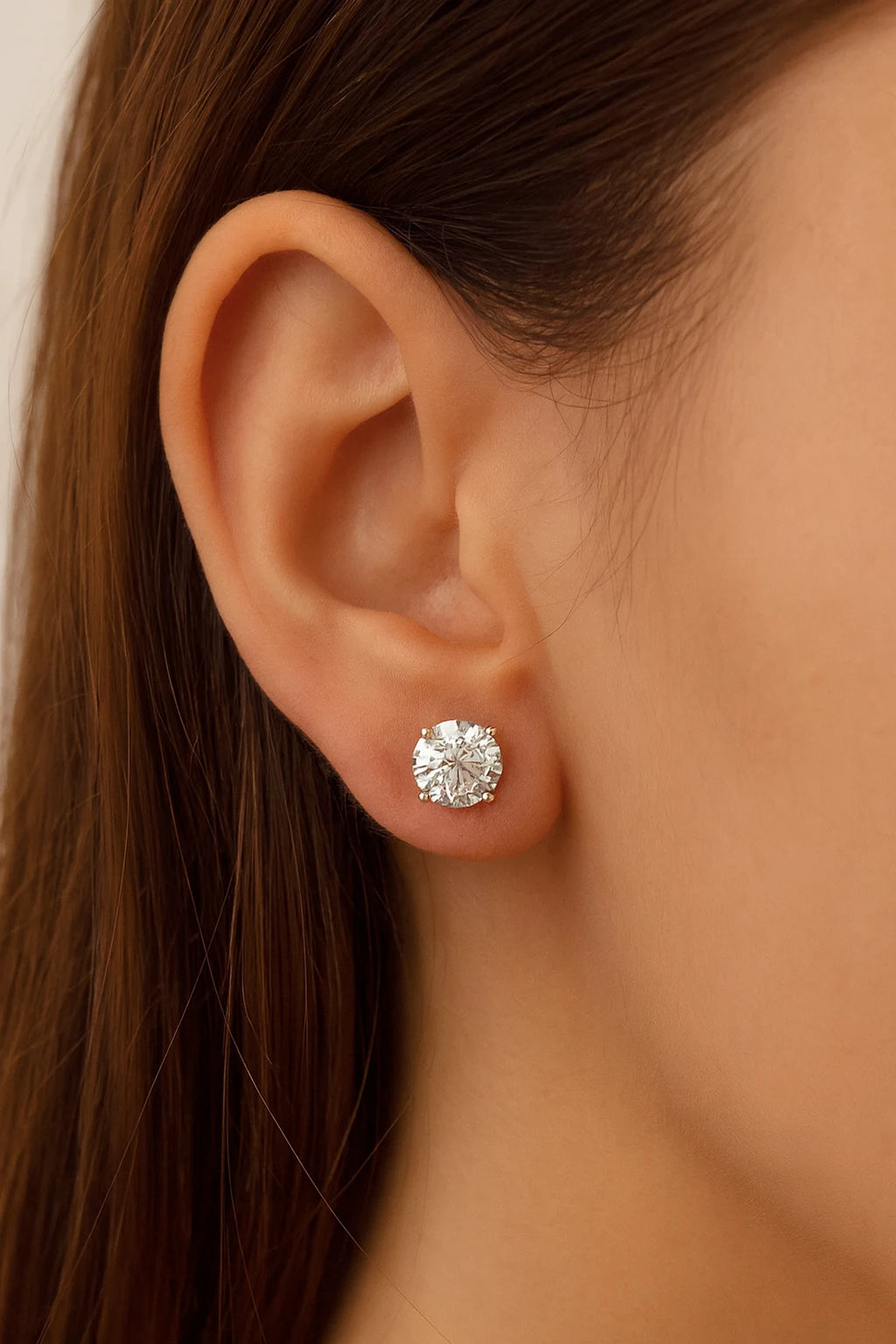 3 ct Dainty Round Lab-Grown Diamond Stud Earrings