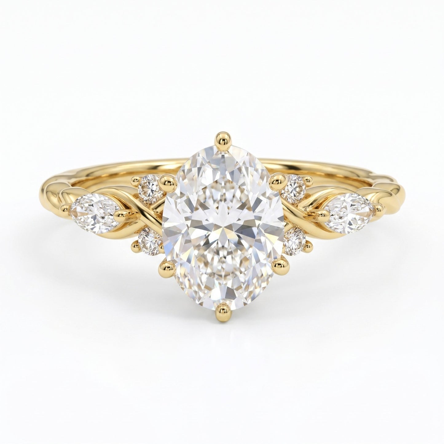 oval engagement ring and wedding band​

