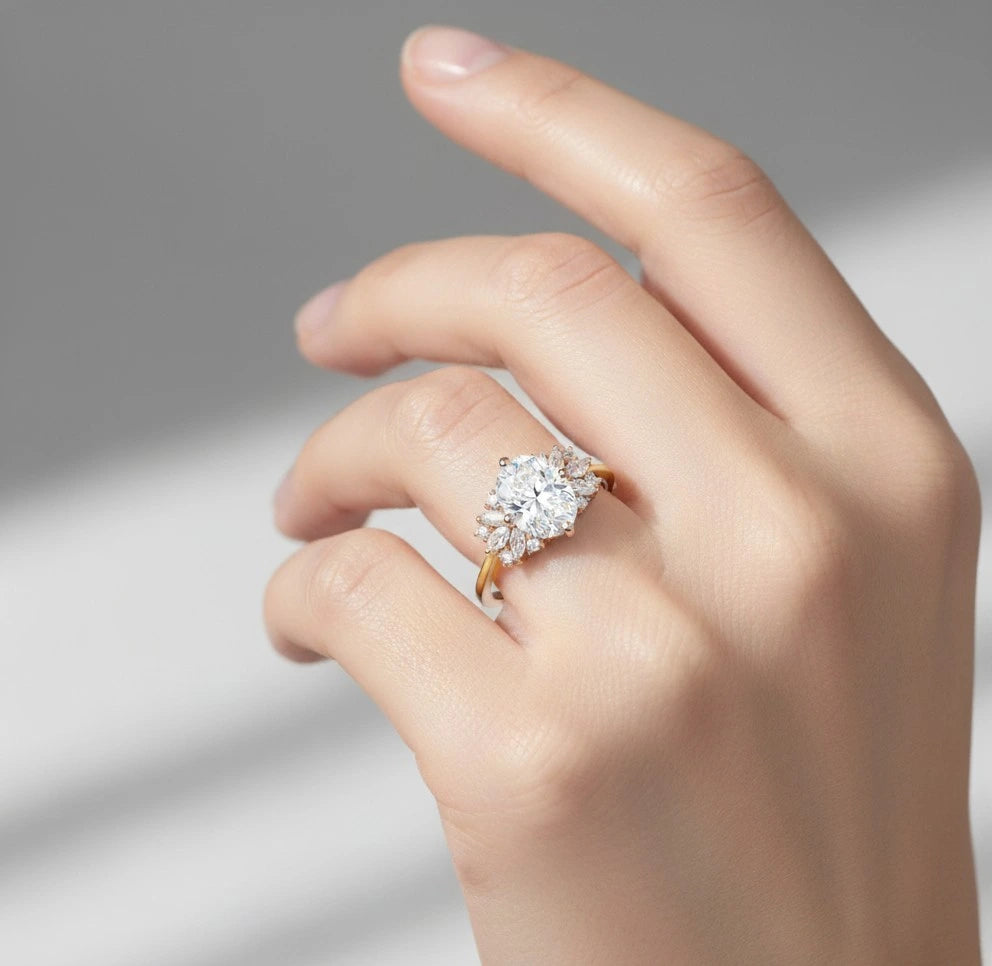 diamond cluster halo engagement rings
