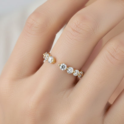 0.600 Ct 3mm Round Lab-Grown Open Wedding Band