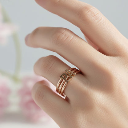 Custom Letter Ring – Solid Gold Initial Personalized Ring