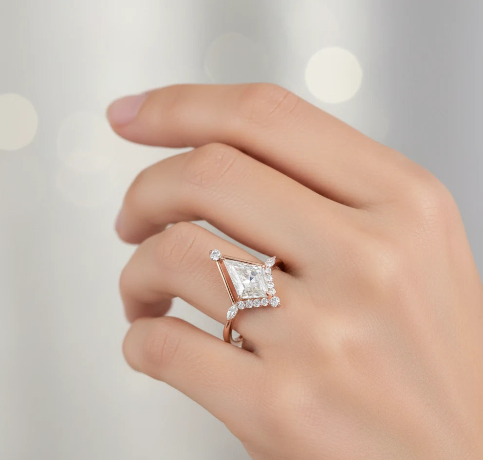 1.700ct Vintage Kite-Cut Lab-Grown Diamond Engagement Ring