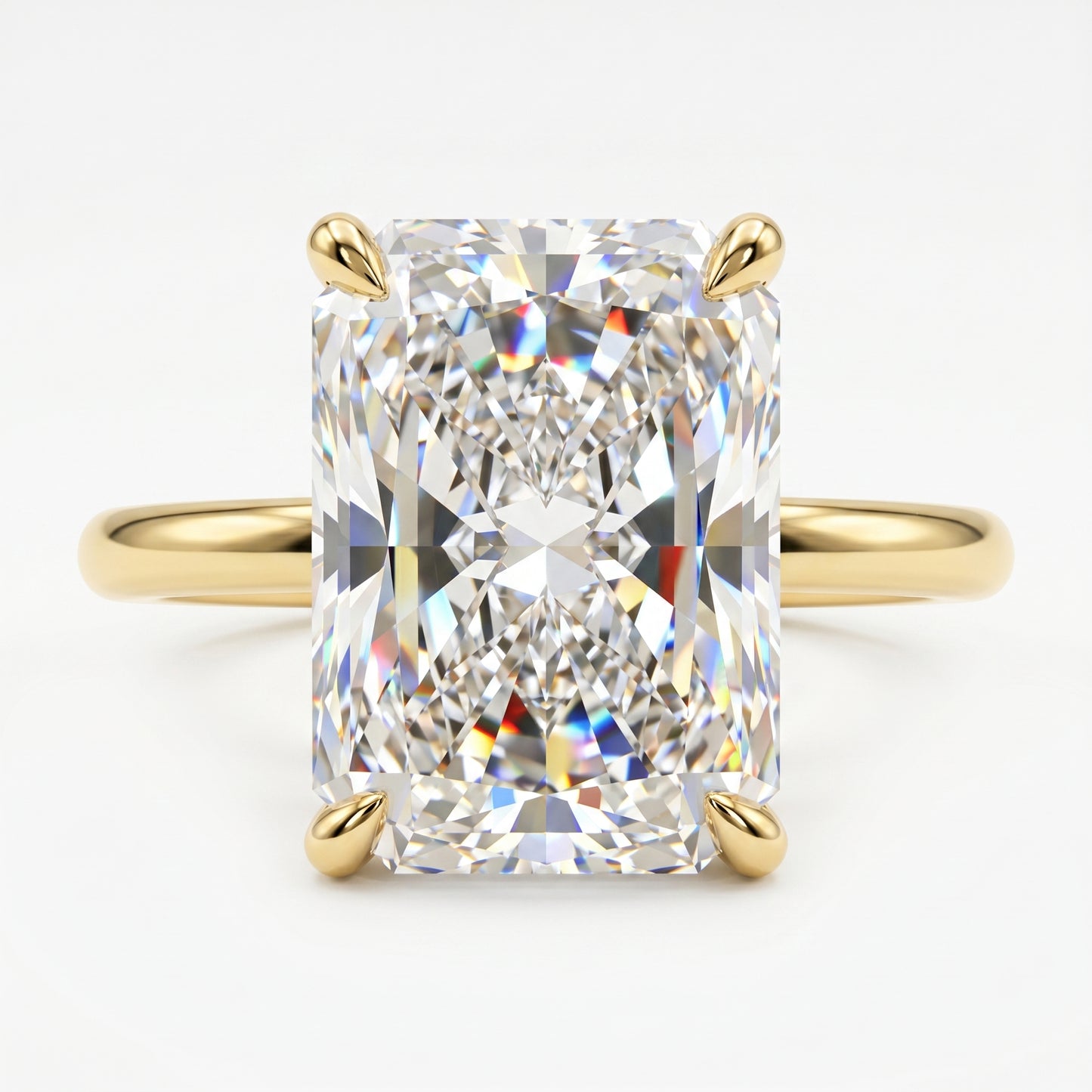 2.00ct Radiant cut  Natural Diamond Engagement Ring