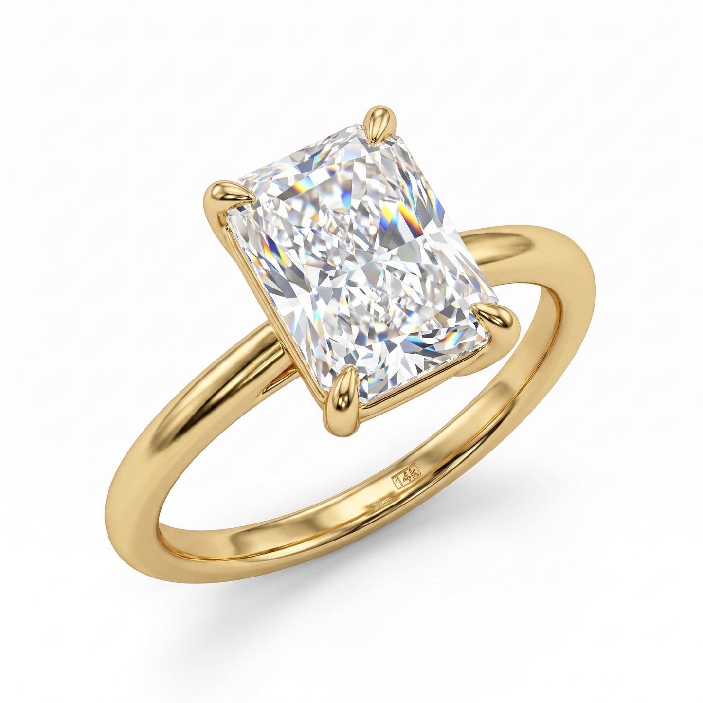 2.00ct Radiant cut  Natural Diamond Engagement Ring