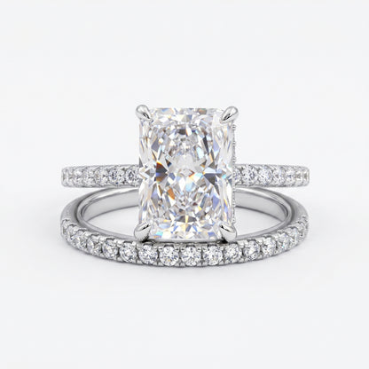 2.00tw Radiant cut Lab-Grown engagement ring set