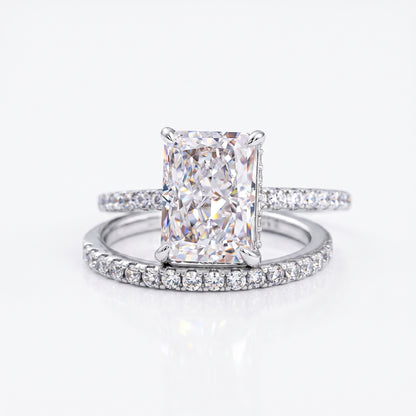 2.00tw Radiant cut Lab-Grown engagement ring set