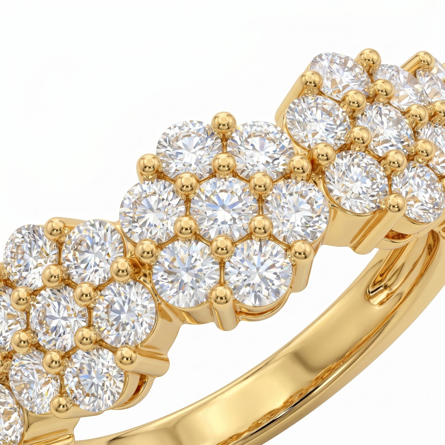 0.300ct Lab Grown Diamond Cluster Ring, 14K Gold Floral Diamond Band