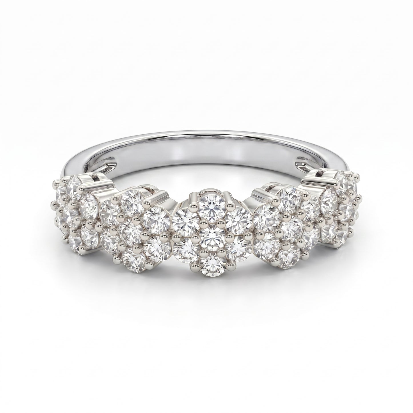 0.300ct Lab Grown Diamond Cluster Ring, 14K Gold Floral Diamond Band