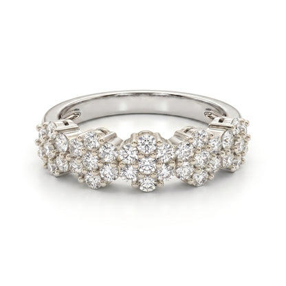 0.300ct Lab Grown Diamond Cluster Ring, 14K Gold Floral Diamond Band