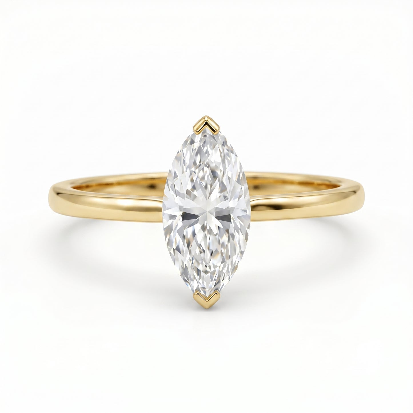 1CT Marquise Lab Grown Diamond Engagement Ring • Rose Gold Solitaire Ring