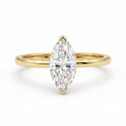 1CT Marquise Lab Grown Diamond Engagement Ring • Rose Gold Solitaire Ring