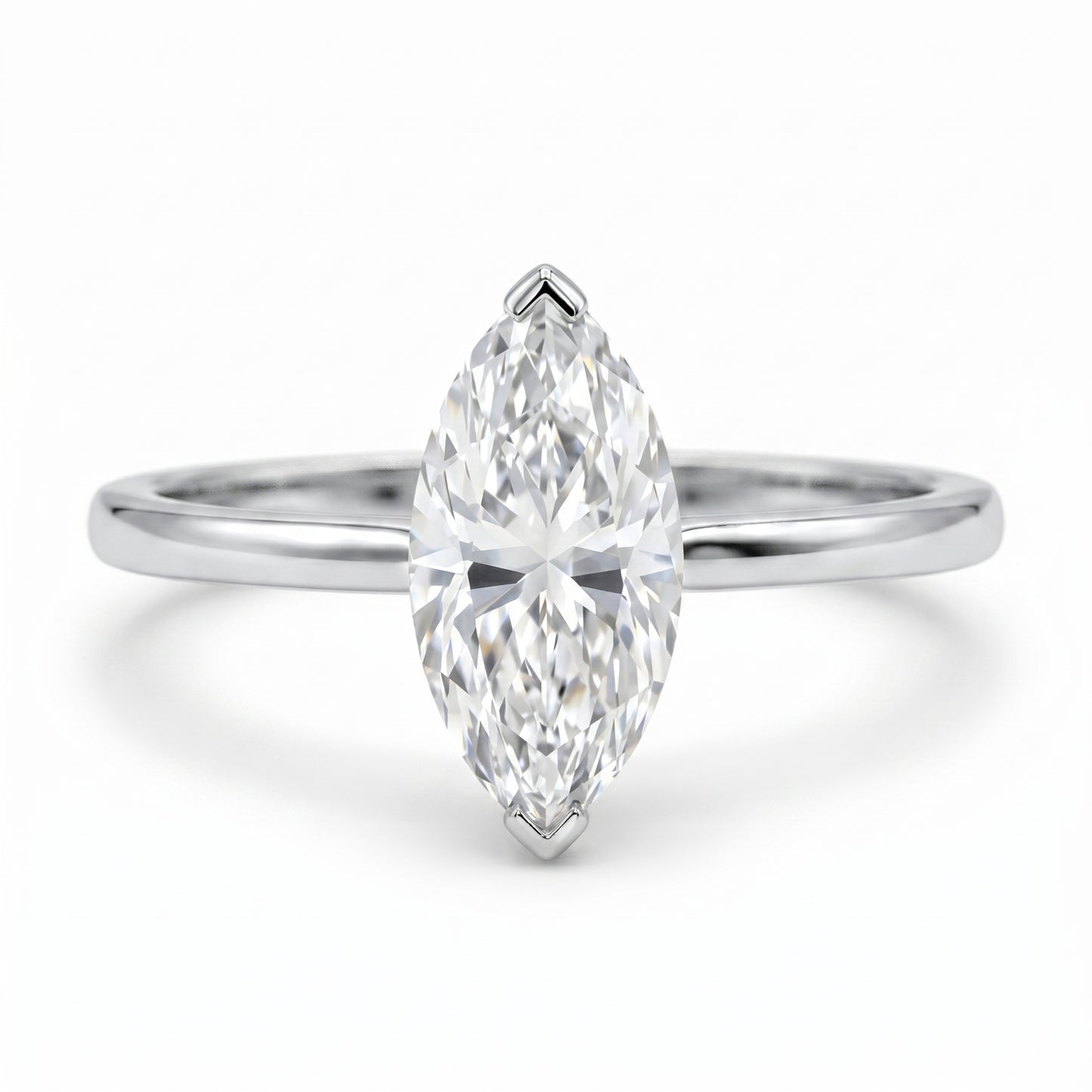 1CT Marquise Lab Grown Diamond Engagement Ring • Rose Gold Solitaire Ring