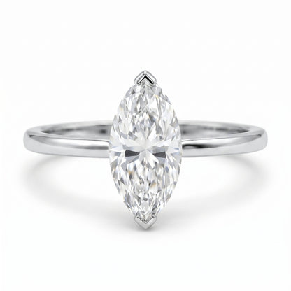 1CT Marquise Lab Grown Diamond Engagement Ring • Rose Gold Solitaire Ring