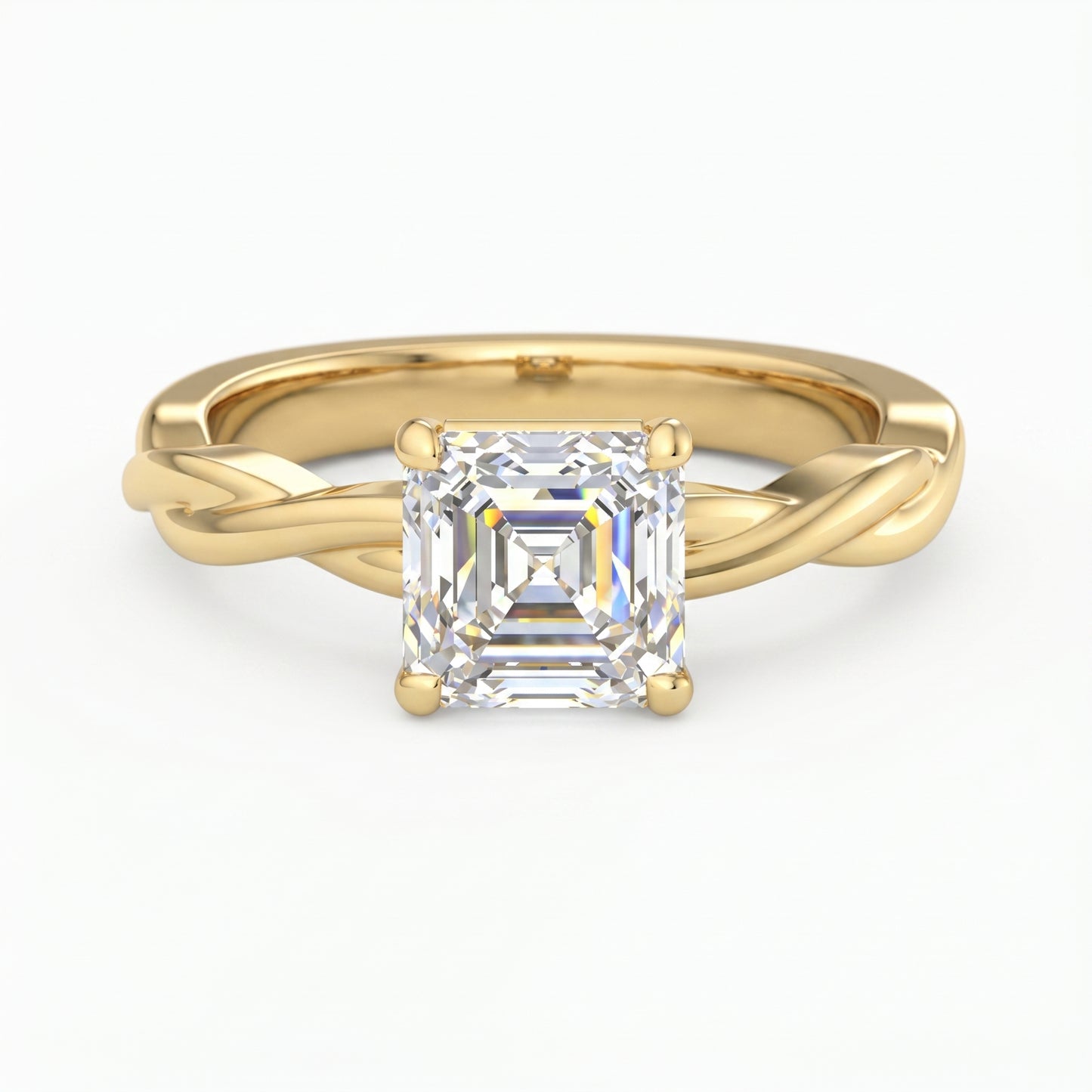 Elegant 2.00ct  Asscher Cut Lab Grown Diamond Solitaire Ring for Engagement