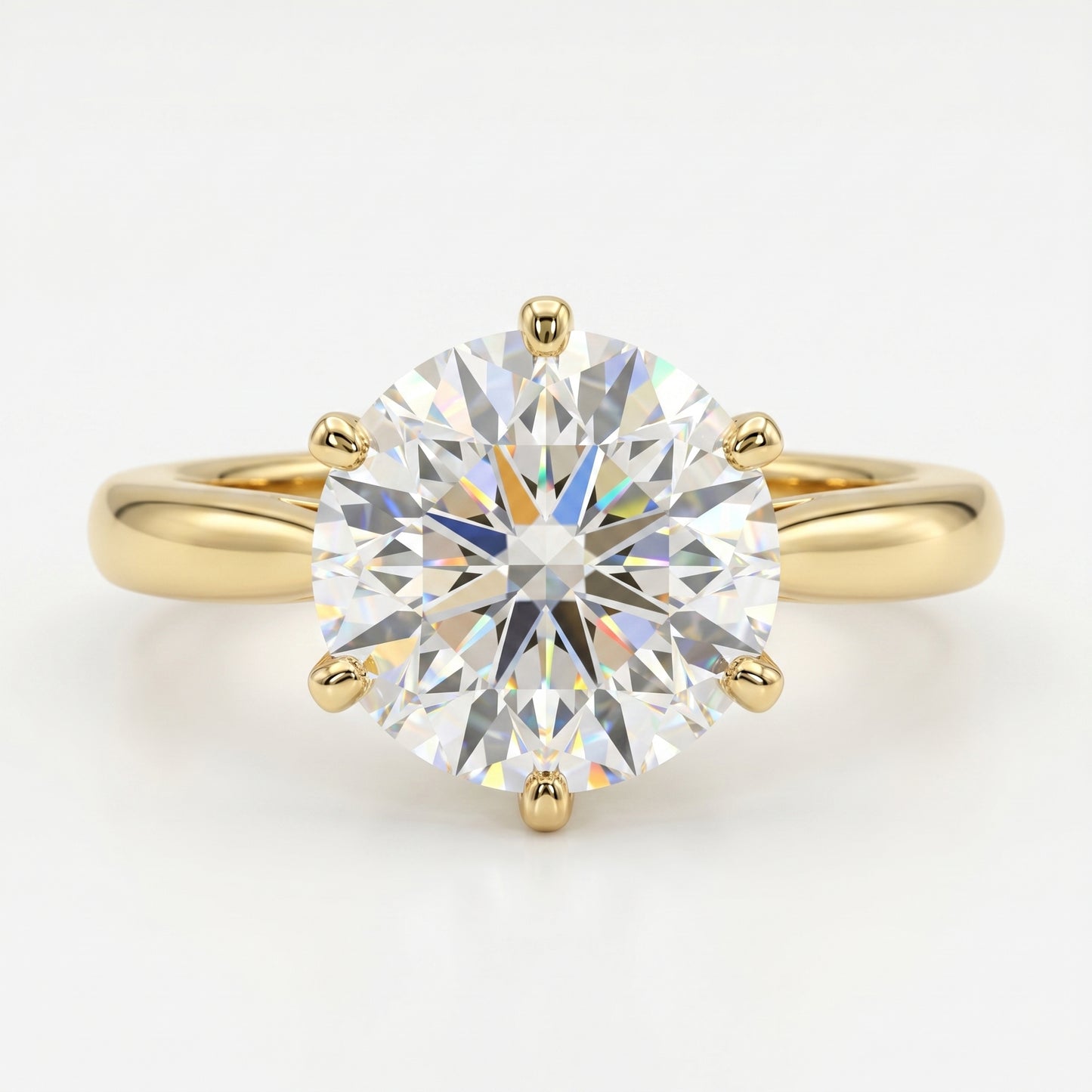 2.00ct Round Cut Lab Grown Diamond Solitaire 6 Prong Engagement Ring 14k Rose Gold