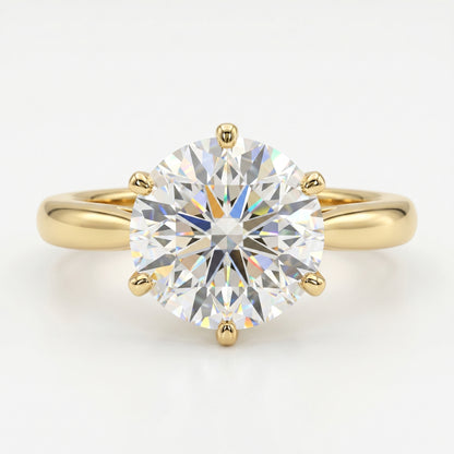 2.00ct Round Cut Lab Grown Diamond Solitaire 6 Prong Engagement Ring 14k Rose Gold