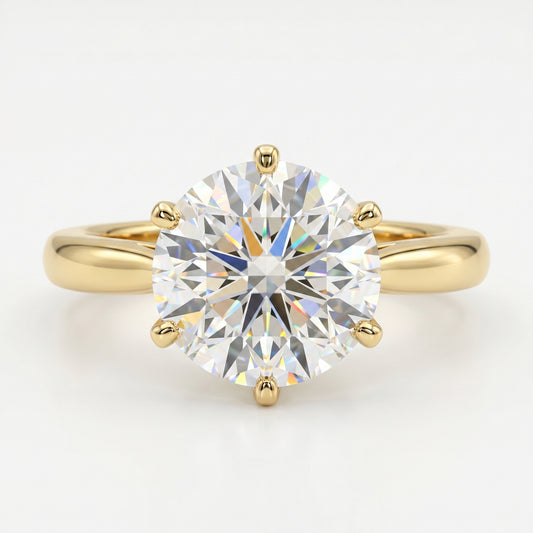 2.00ct Round Cut Lab Grown Diamond Solitaire 6 Prong Engagement Ring 14k Rose Gold