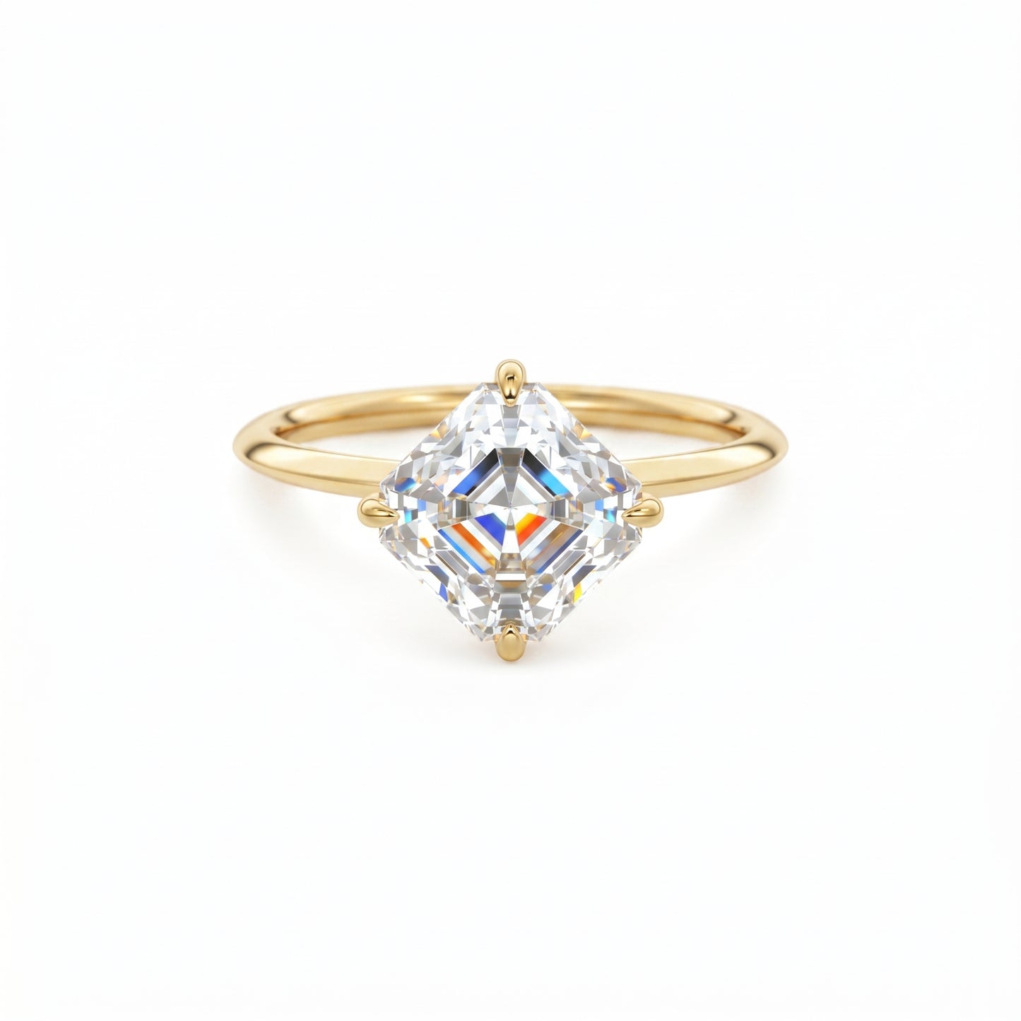 2.00Ct Asscher Cut Lab Grown Diamond Engagement Ring in 14k White Gold
