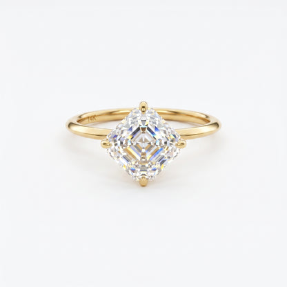 2.00Ct Asscher Cut Lab Grown Diamond Engagement Ring in 14k White Gold