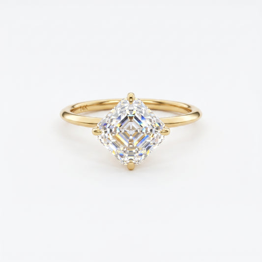 2.00Ct Asscher Cut Lab Grown Diamond Engagement Ring in 14k White Gold