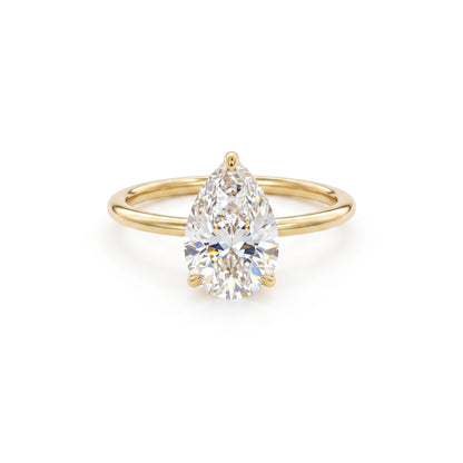 1.50 Ct Pear cut Solitaire Lab Grown Diamond Engagement Ring 14k White Gold