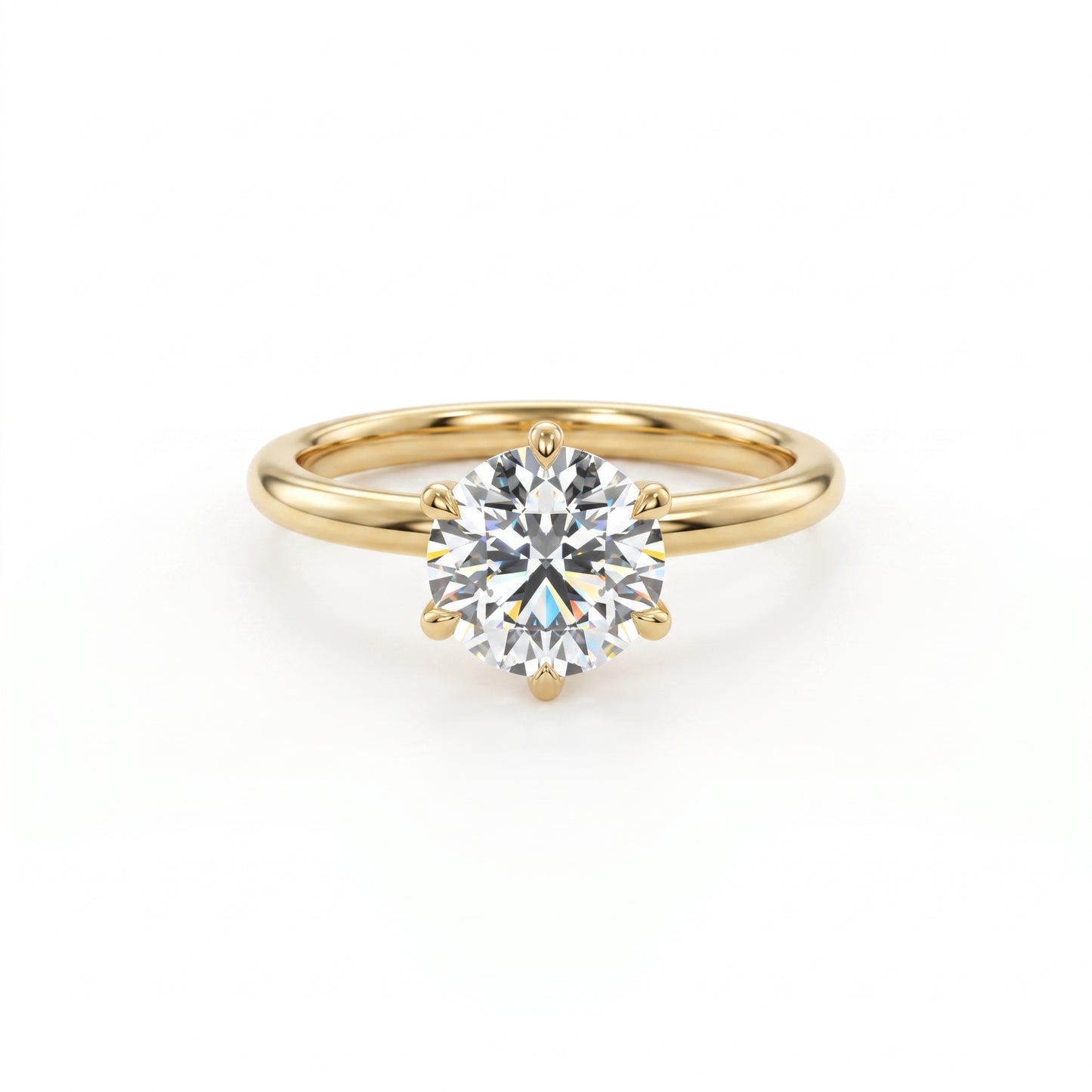 2.00ct Round Cut Lab Grown Diamond Solitaire Engagement Ring 14k White Gold
