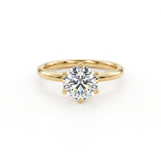 2.00ct Round Cut Lab Grown Diamond Solitaire Engagement Ring 14k White Gold