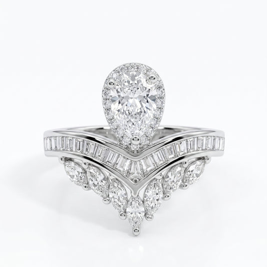pear cut engagement rings white gold​

