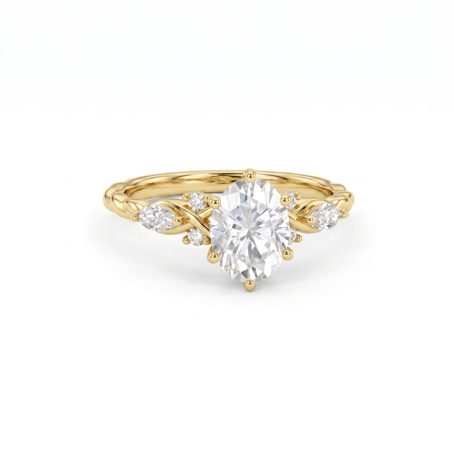 oval lab grown diamond engagement ring​

