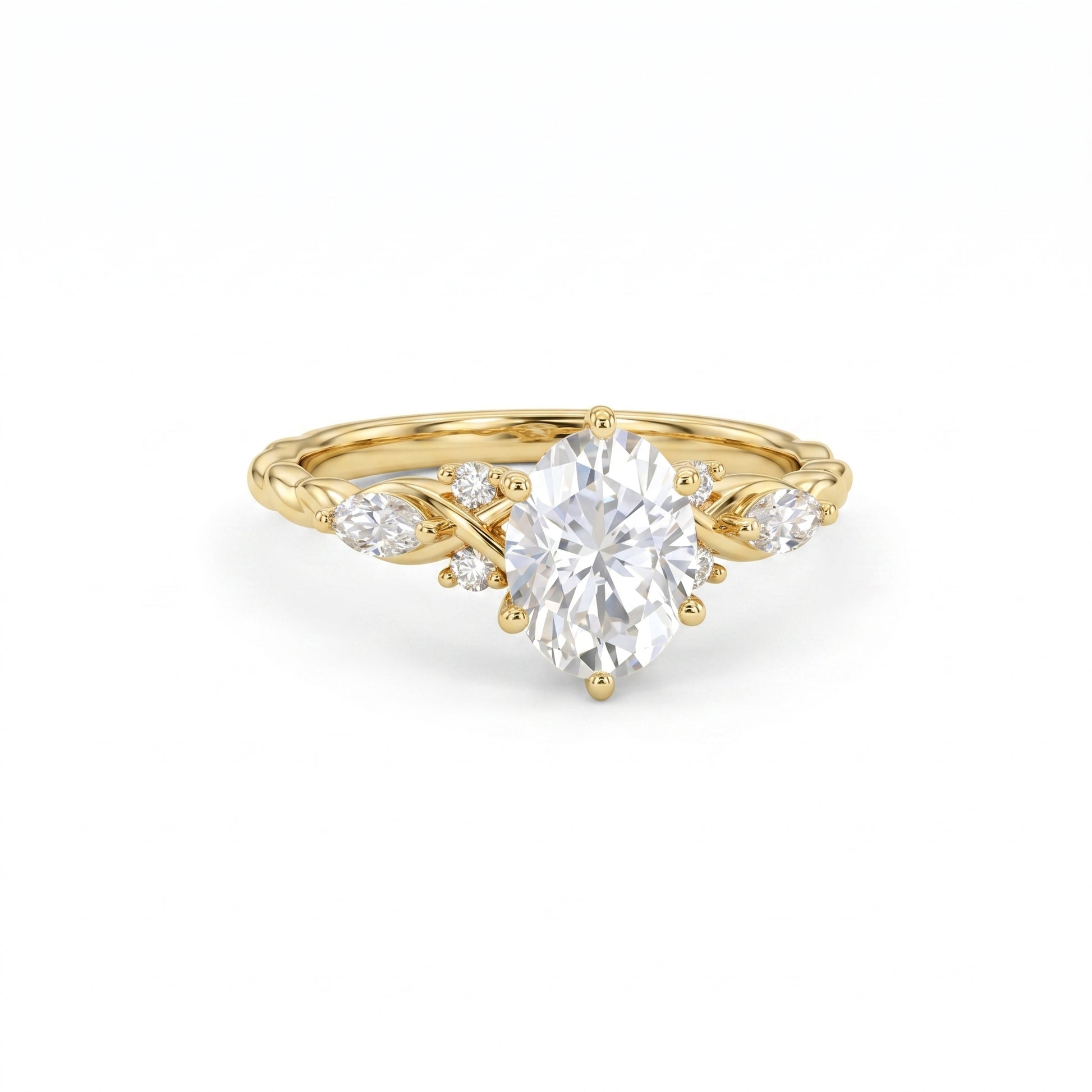 oval lab grown diamond engagement ring​

