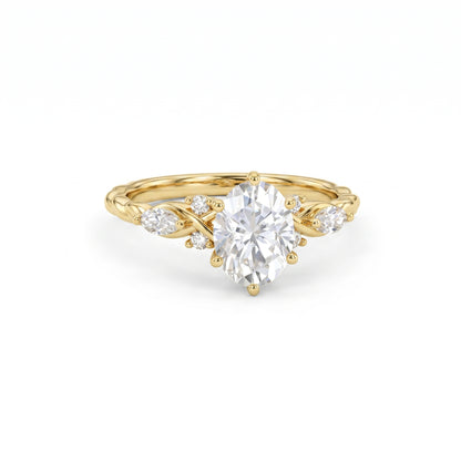oval lab grown diamond engagement ring​

