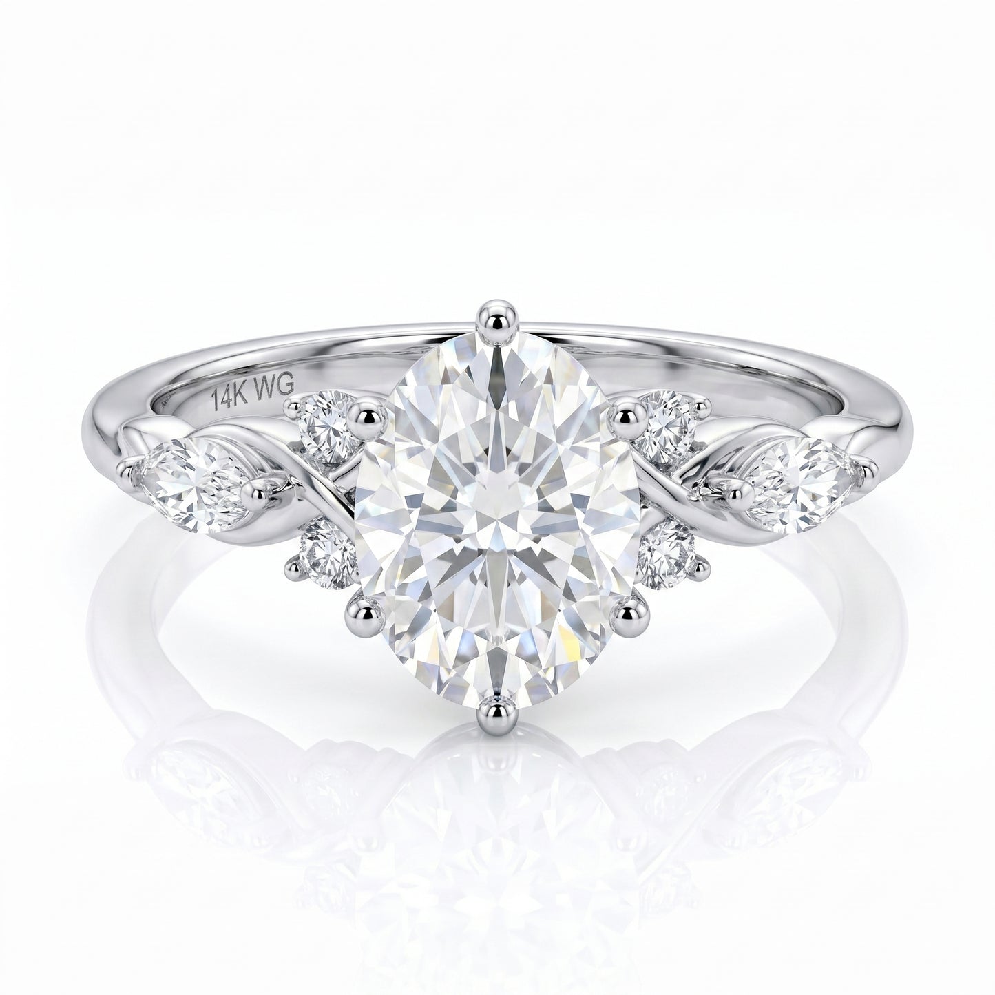oval engagement ring and wedding band​

