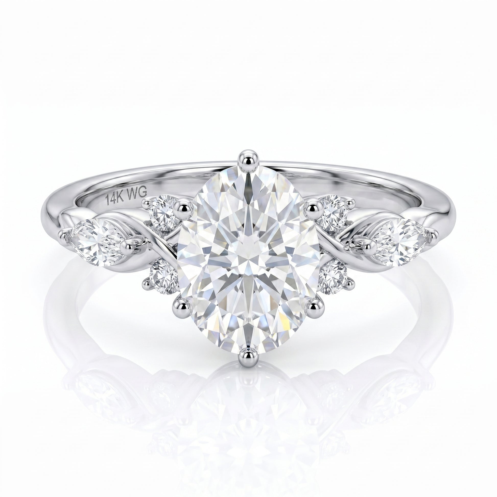 oval engagement ring and wedding band​

