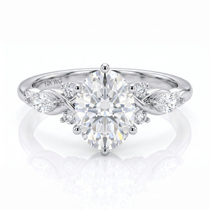oval engagement ring and wedding band​


