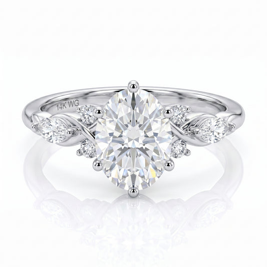 oval engagement ring and wedding band​

