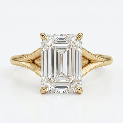 2.00 Ct Emerald Cut Lab-Grown Engagement Ring Split Shank