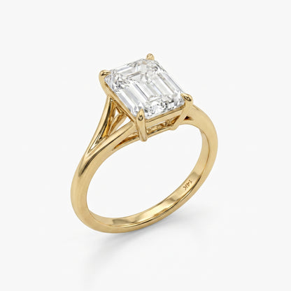 2.00 Ct Emerald Cut Lab-Grown Engagement Ring Split Shank