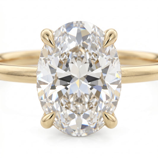 Certified 1.30Ct TW Oval Cut Diamond Engagement Ring Lab Grown 14k Gold
