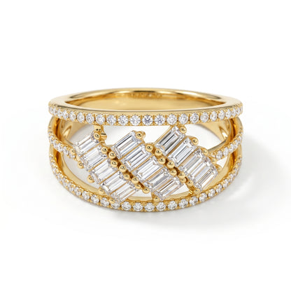 1.50ct Lab Grown Diamond Baguette Ring, Statement Diamond Ring
