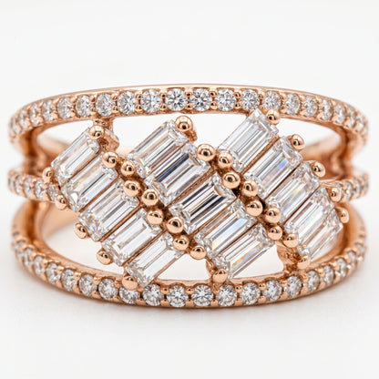 1.50ct Lab Grown Diamond Baguette Ring, Statement Diamond Ring