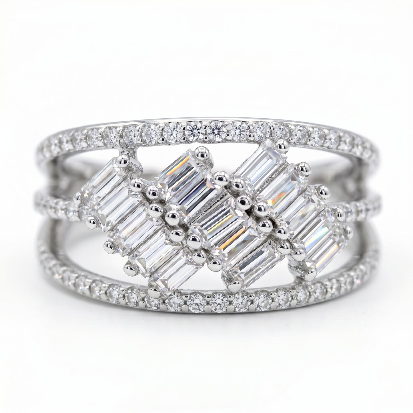 1.50ct Lab Grown Diamond Baguette Ring, Statement Diamond Ring