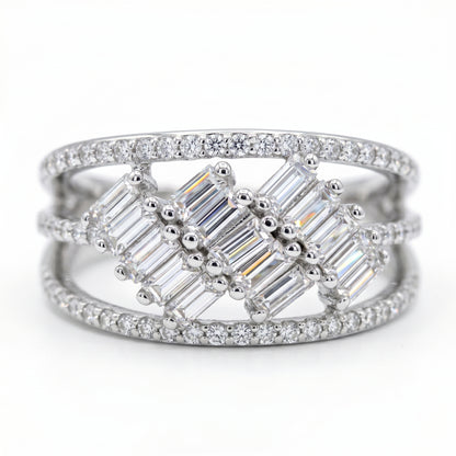 1.50ct Lab Grown Diamond Baguette Ring, Statement Diamond Ring