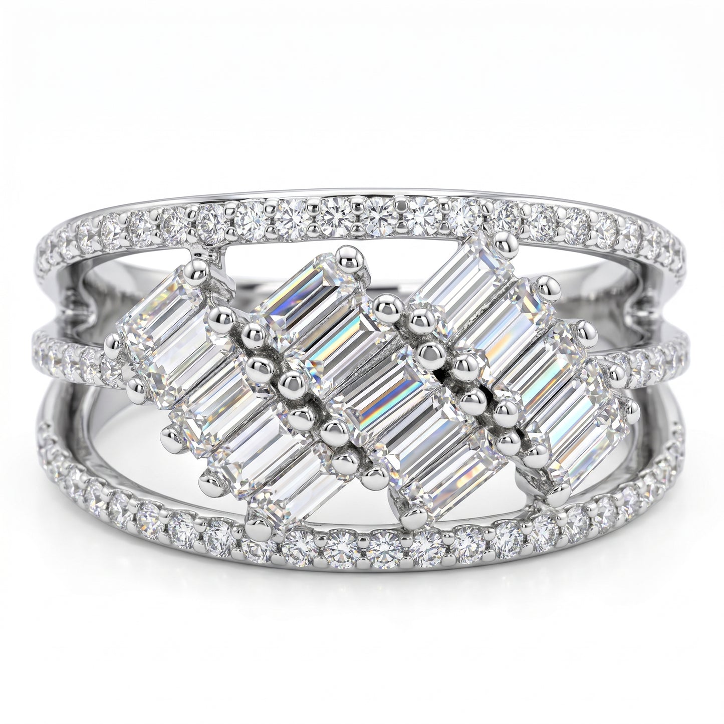 1.50ct Lab Grown Diamond Baguette Ring, Statement Diamond Ring