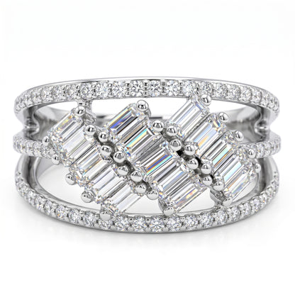 1.50ct Lab Grown Diamond Baguette Ring, Statement Diamond Ring