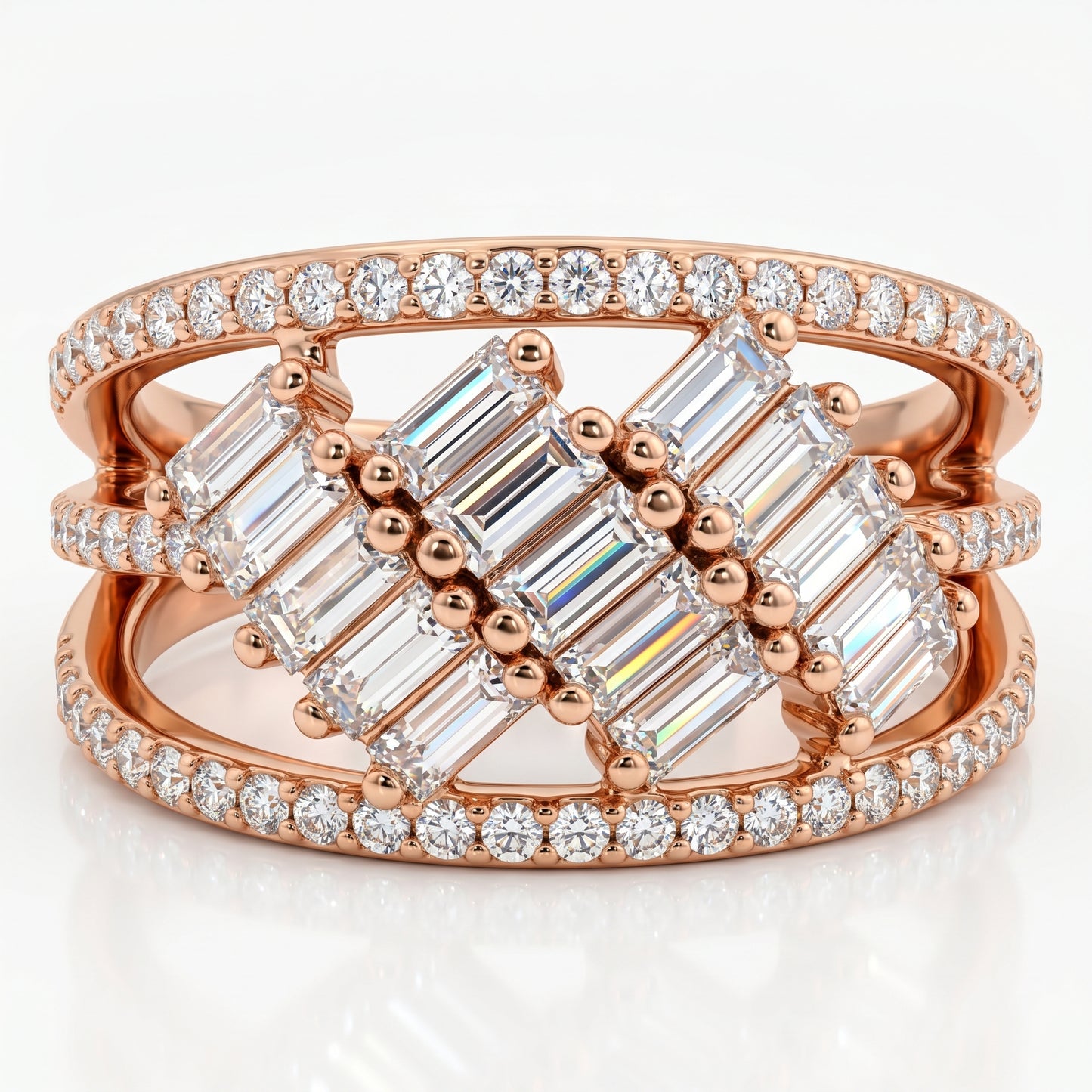 1.50ct Lab Grown Diamond Baguette Ring, Statement Diamond Ring