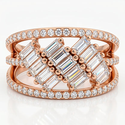1.50ct Lab Grown Diamond Baguette Ring, Statement Diamond Ring